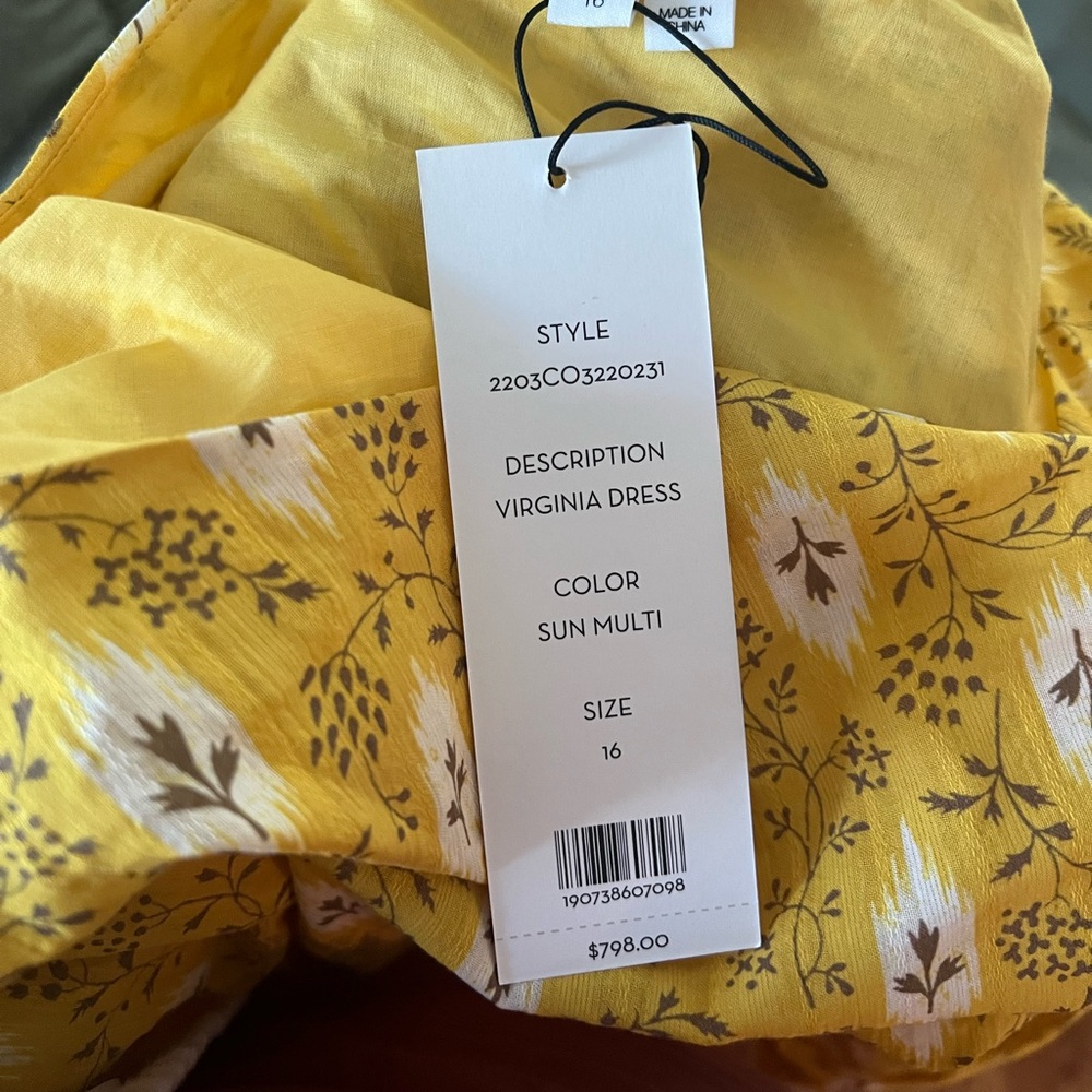 Veronica Beard Yellow/ Golden One-Shoulder Dress - Picture 4 of 6